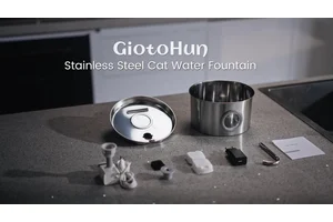 GIOTOHUN: Stainless Steel Pet Water Dispenser Main Image Video