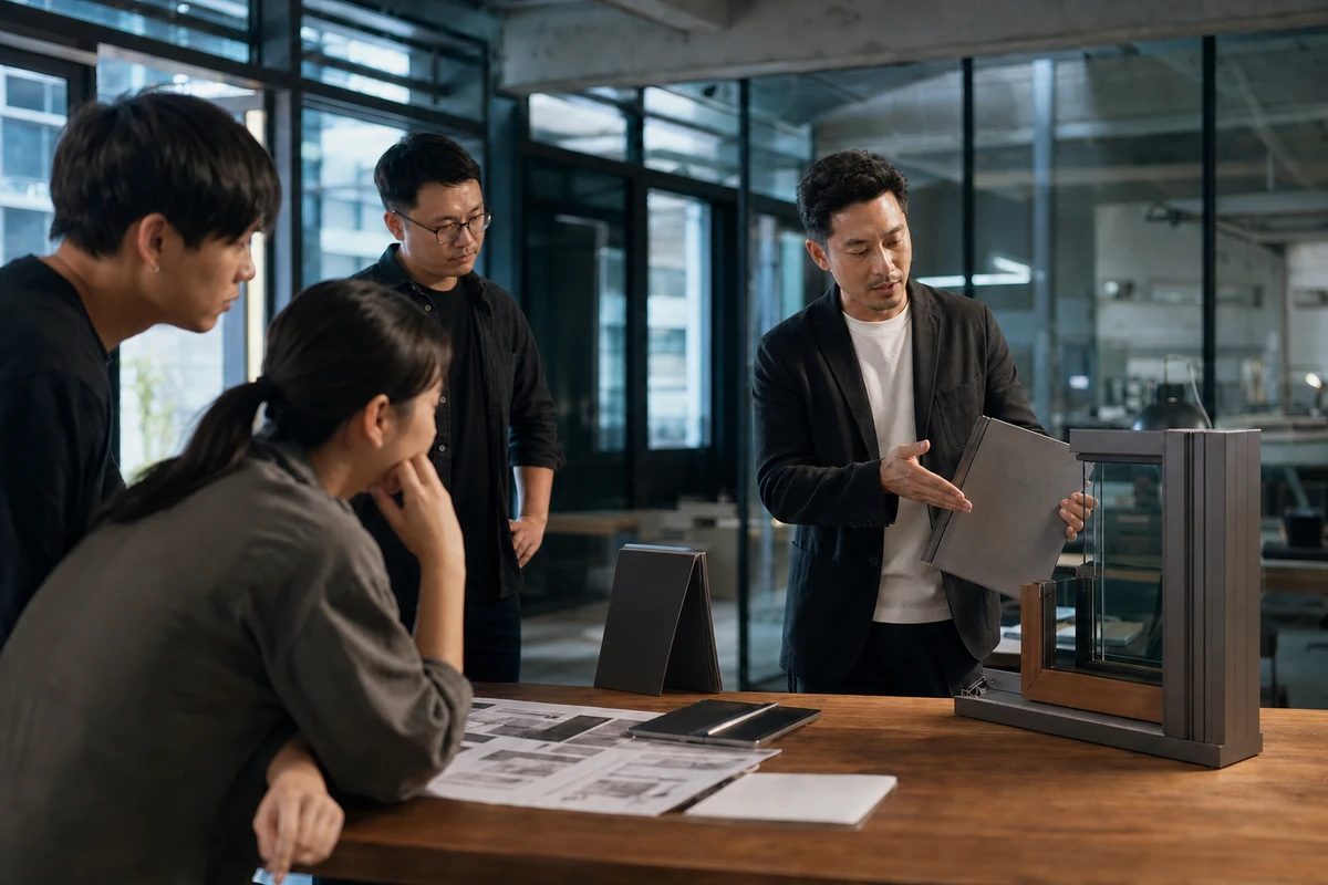 On-camera interview and business setting during a Shenzhen corporate promotional video shoot