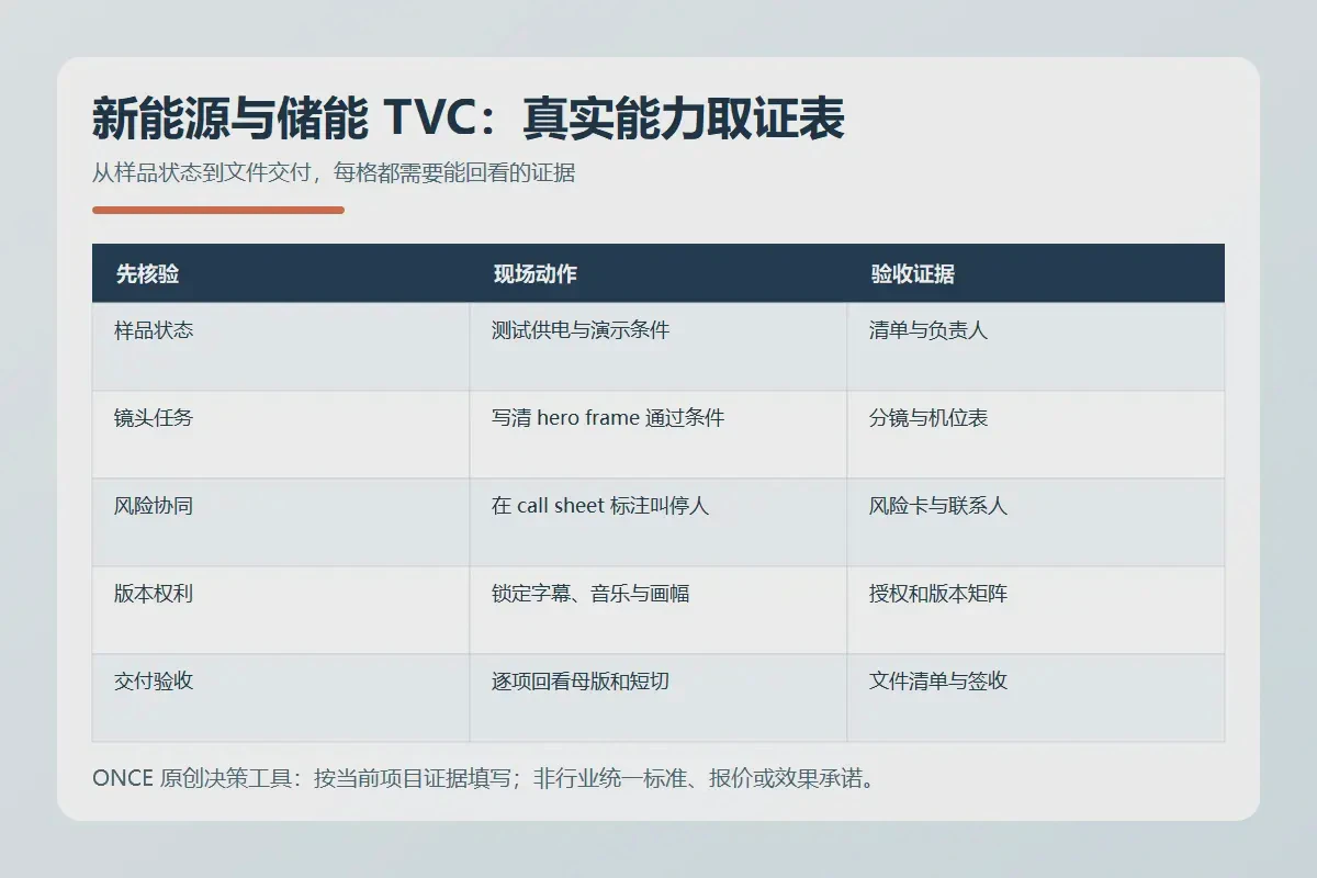 新能源与储能TVC团队真实能力取证表示意图