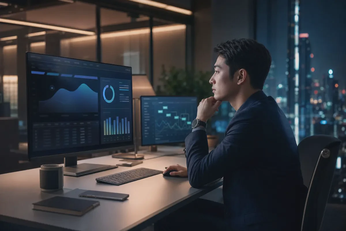 B2B 软件界面与数据工作台的制作示意画面
