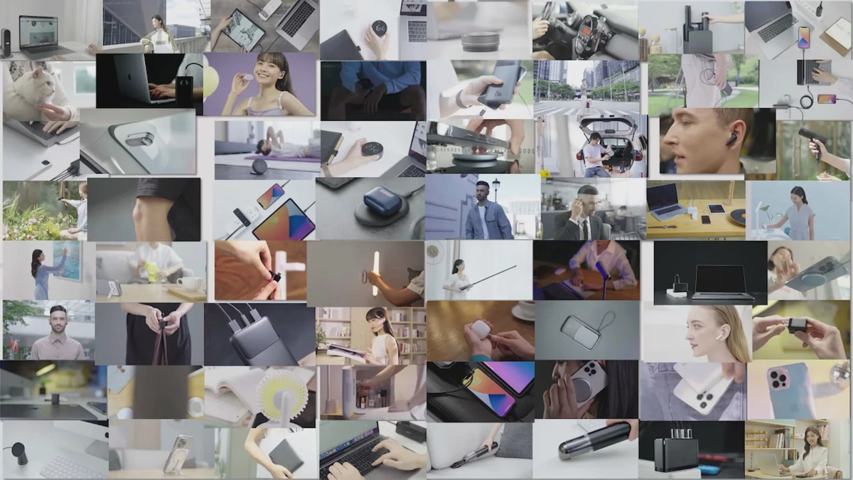 由产品、使用场景和人物画面组成的 ONCE 商业视频成片索引