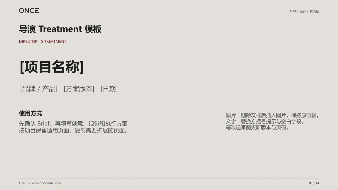 导演 Treatment 模板封面
