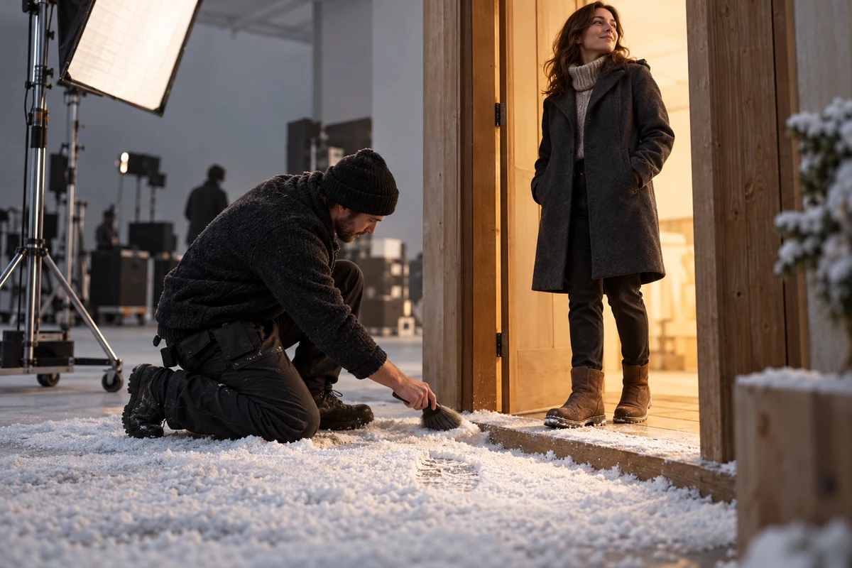 冬季广告雪景制作：先看人物会碰到哪里